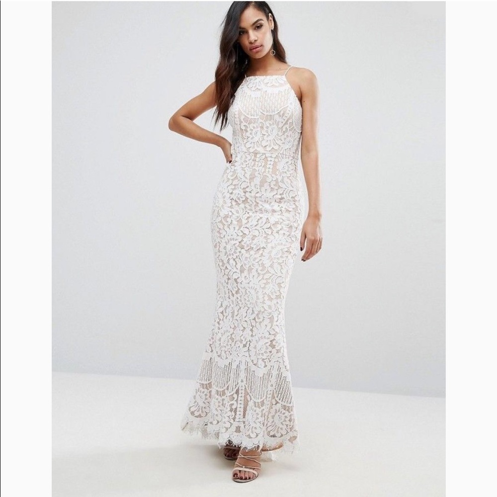 Jarlo Ariel Allover Lace Ball Gown Size 6 (UK10)